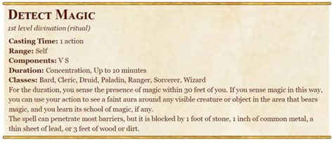 detect magic bards 5e